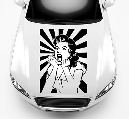 Autoaufkleber Shocked Woman