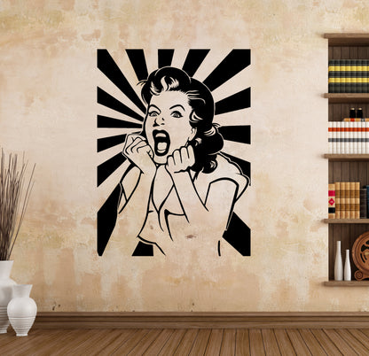Wandtattoo Shocked Woman