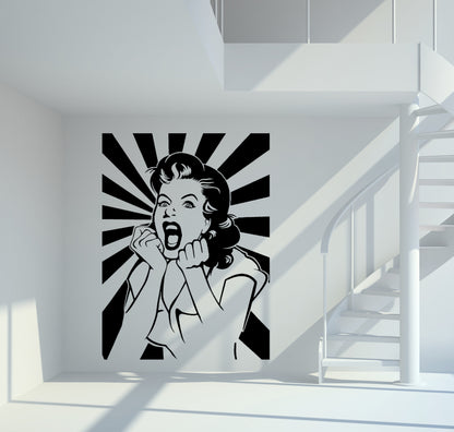 Wandtattoo Shocked Woman