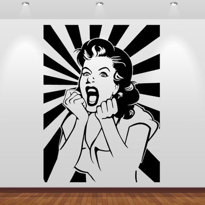 Wandtattoo Shocked Woman