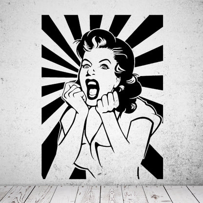 Wandtattoo Shocked Woman