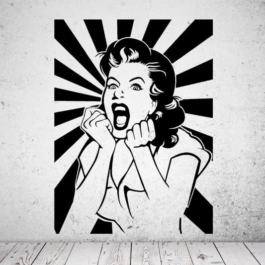 Wandtattoo Shocked Woman