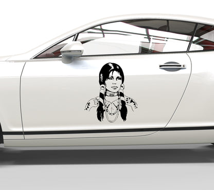 Autoaufkleber Indianerfrau Squaw