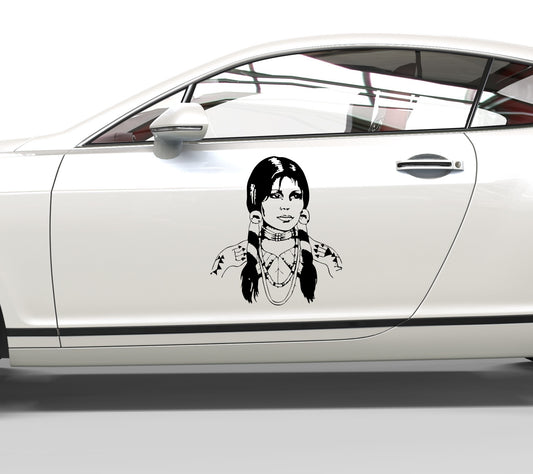 Autoaufkleber Indianerfrau Squaw