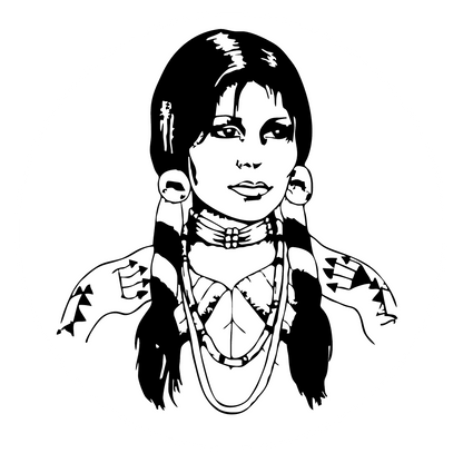 Autoaufkleber Indianerfrau Squaw