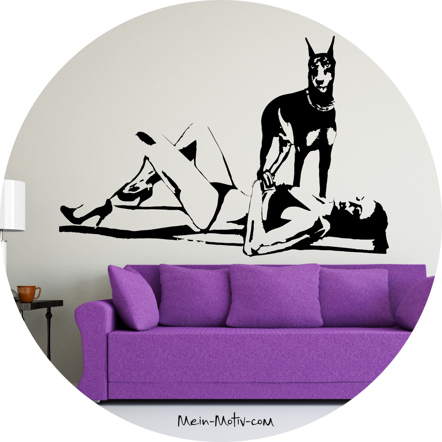 Wandtattoo Strandbild - Dobermann