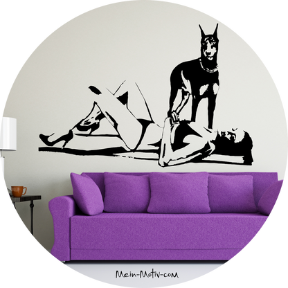 Wandtattoo Strandbild - Dobermann