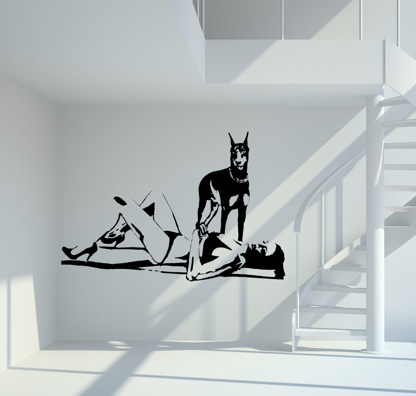 Wandtattoo Strandbild - Dobermann
