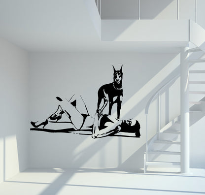 Wandtattoo Strandbild - Dobermann
