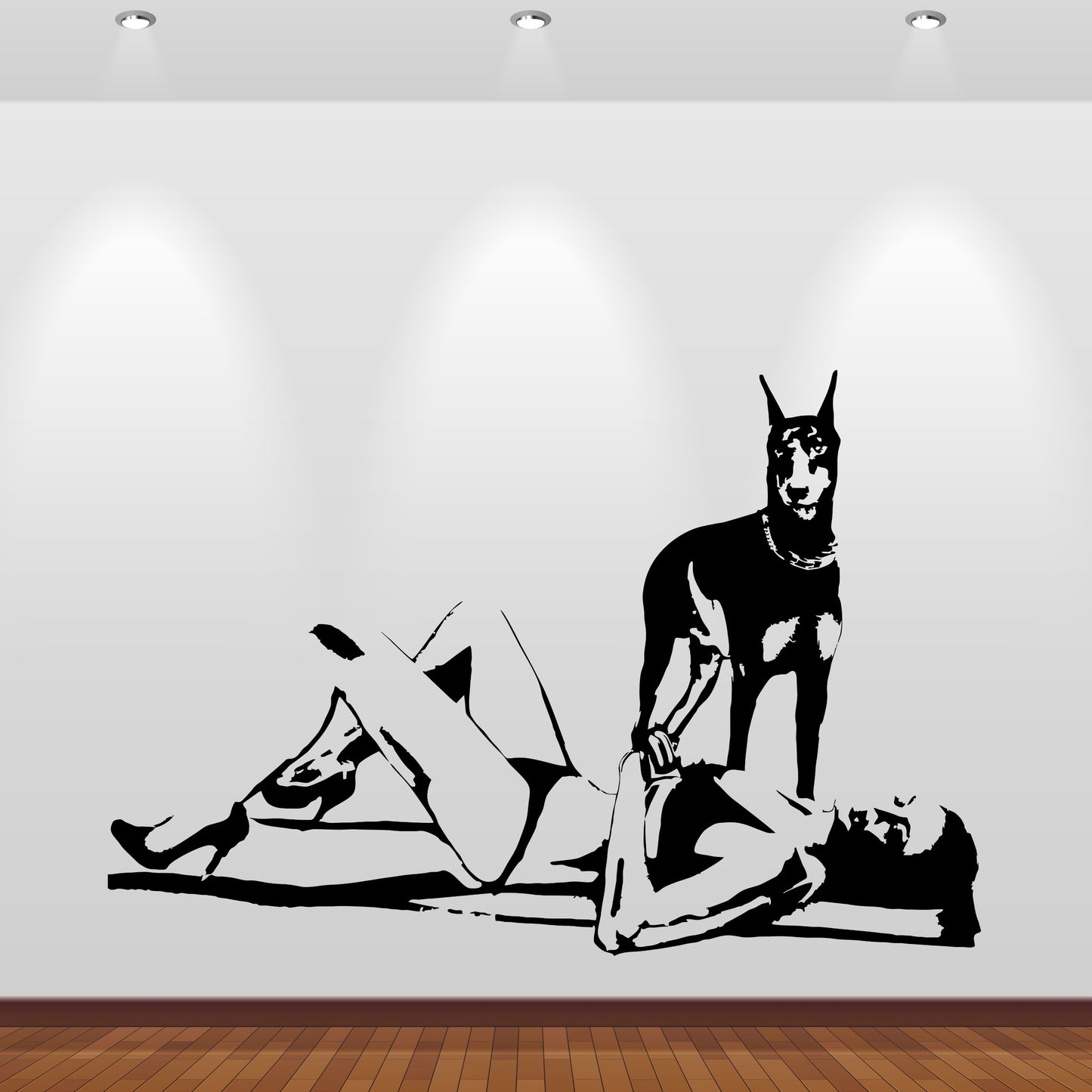 Wandtattoo Strandbild - Dobermann