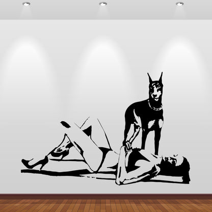 Wandtattoo Strandbild - Dobermann