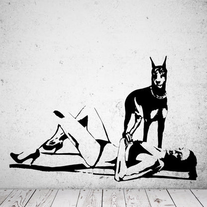 Wandtattoo Strandbild - Dobermann