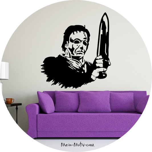 Wandtattoo Michael Myers mit Messer