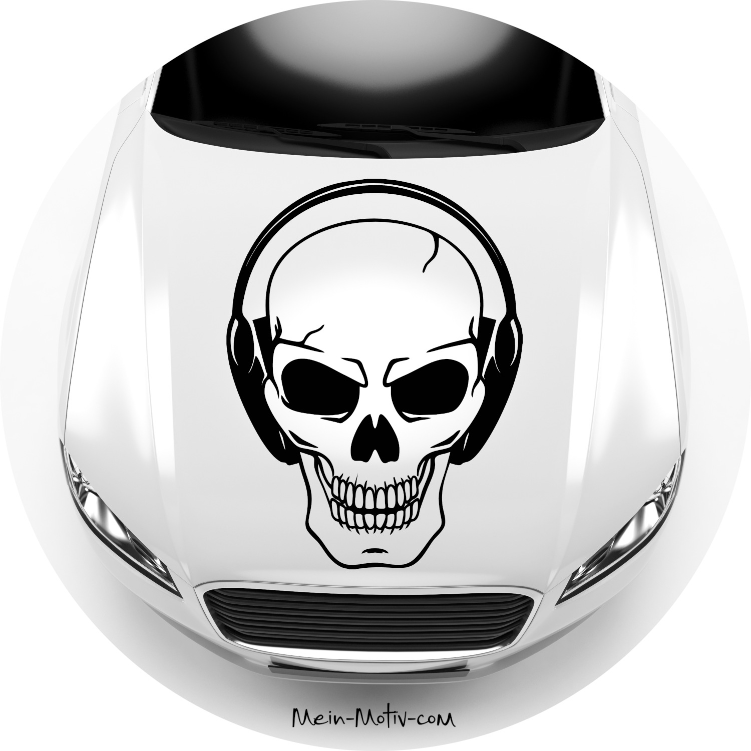 Autoaufkleber Totenkopf mit Kopfhörer