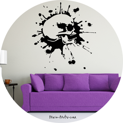 Wandtattoo Totenkopf Splash