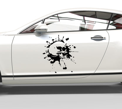 Autoaufkleber Totenkopf Splash