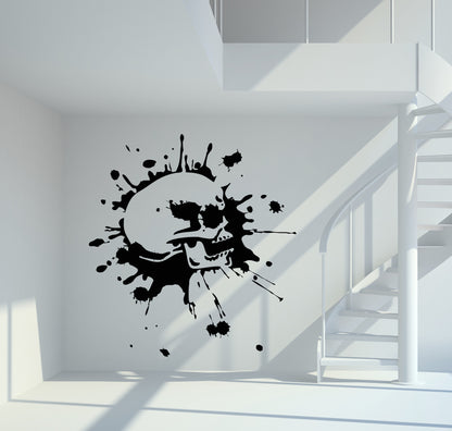 Wandtattoo Totenkopf Splash