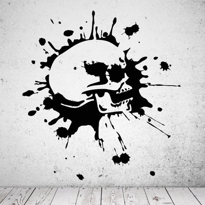 Wandtattoo Totenkopf Splash