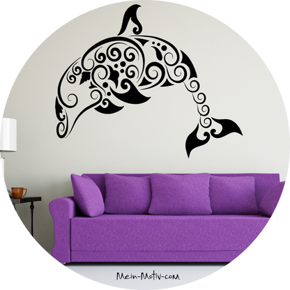 Wandtattoo Delfin Tribal