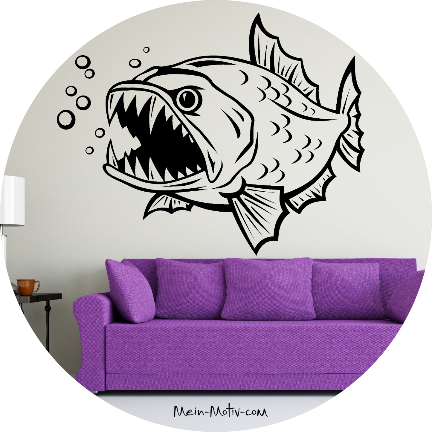 Wandtattoo Piranha