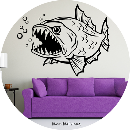 Wandtattoo Piranha