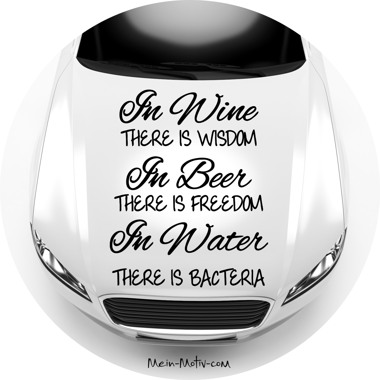 Autoaufkleber Bier Wein Wasser