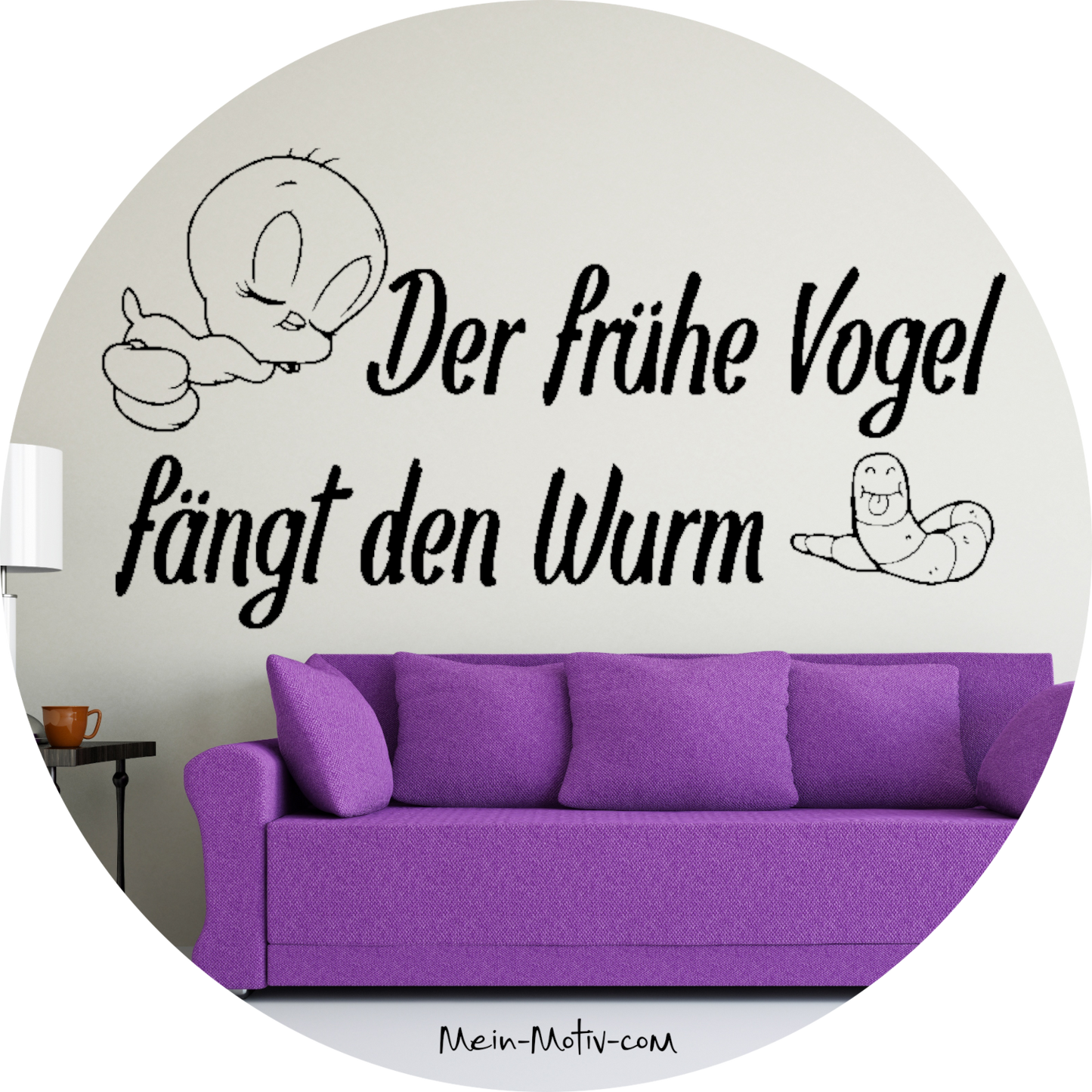 Wandtattoo Der frühe Vogel fängt den Wurm
