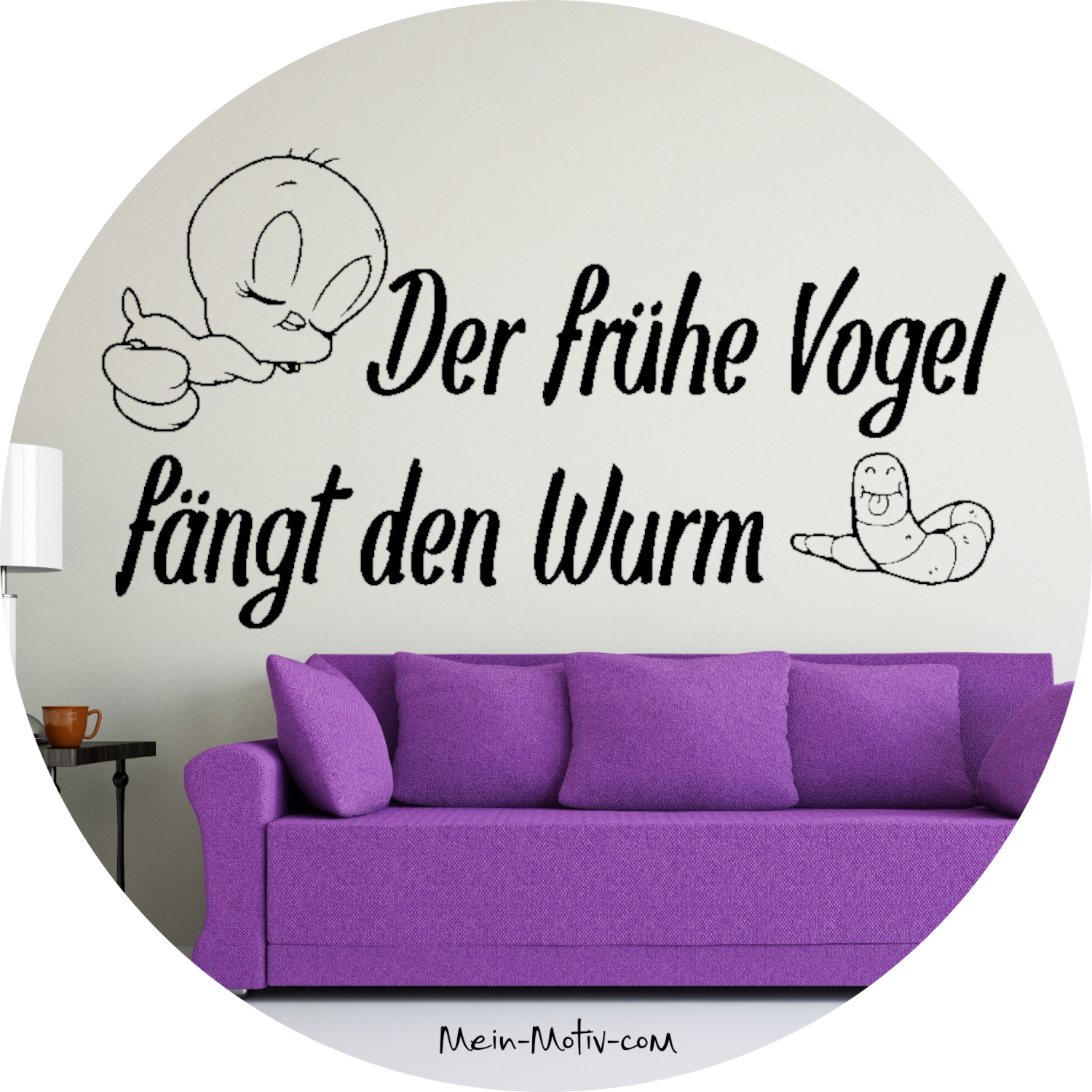 Wandtattoo Der frühe Vogel fängt den Wurm