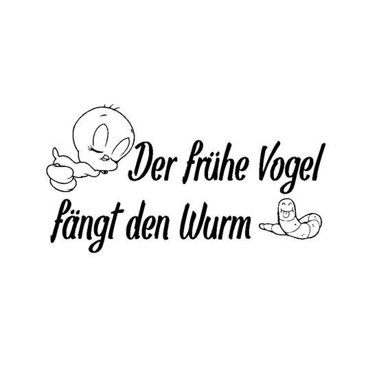 Autoaufkleber Der frühe Vogel fängt den Wurm