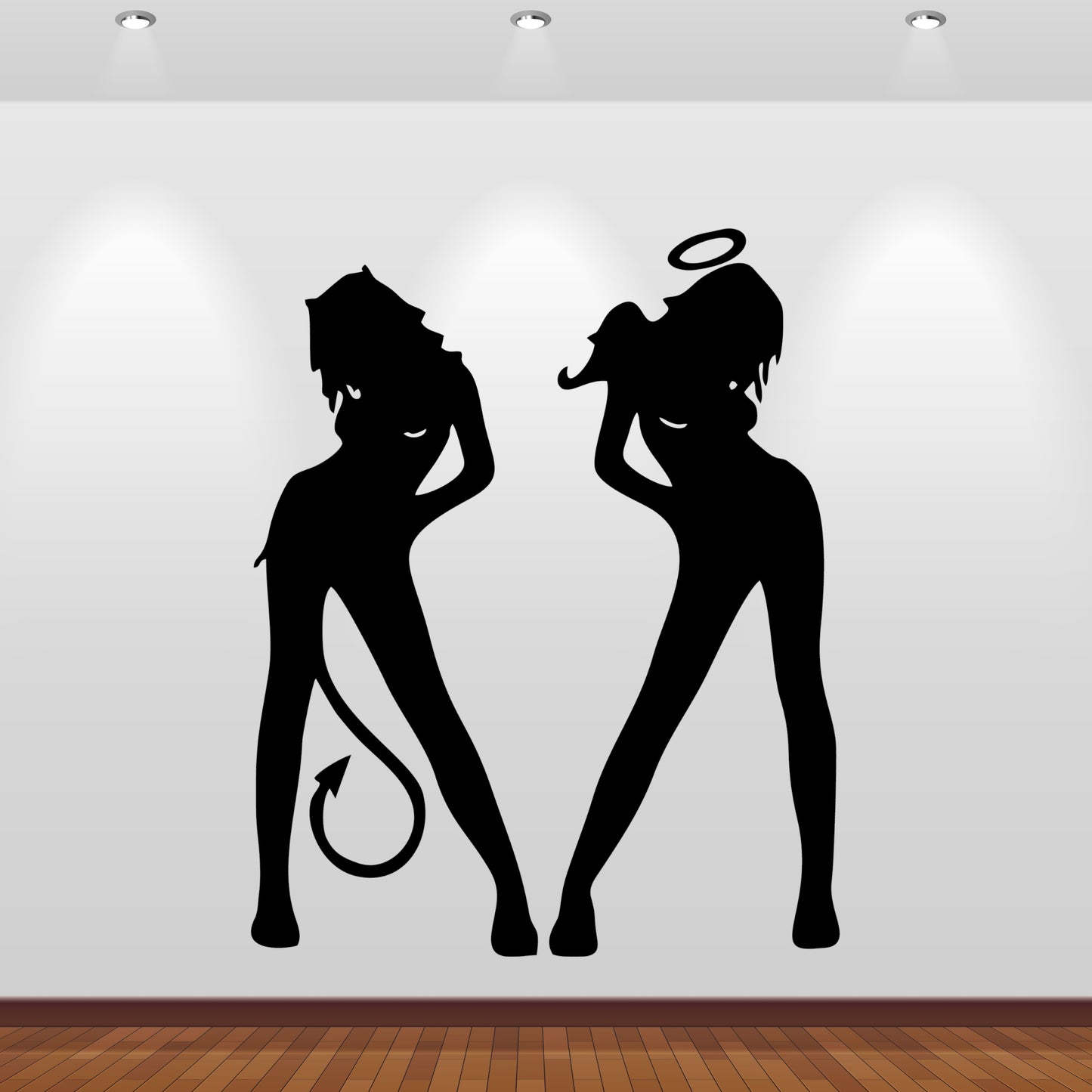 Wandtattoo Sexy Teufel und Engel