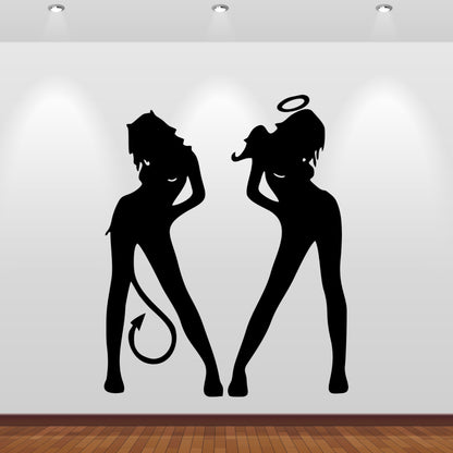 Wandtattoo Sexy Teufel und Engel