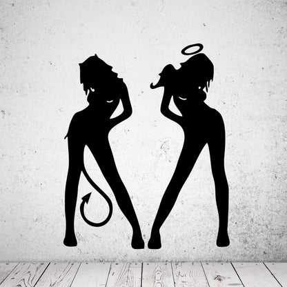 Wandtattoo Sexy Teufel und Engel