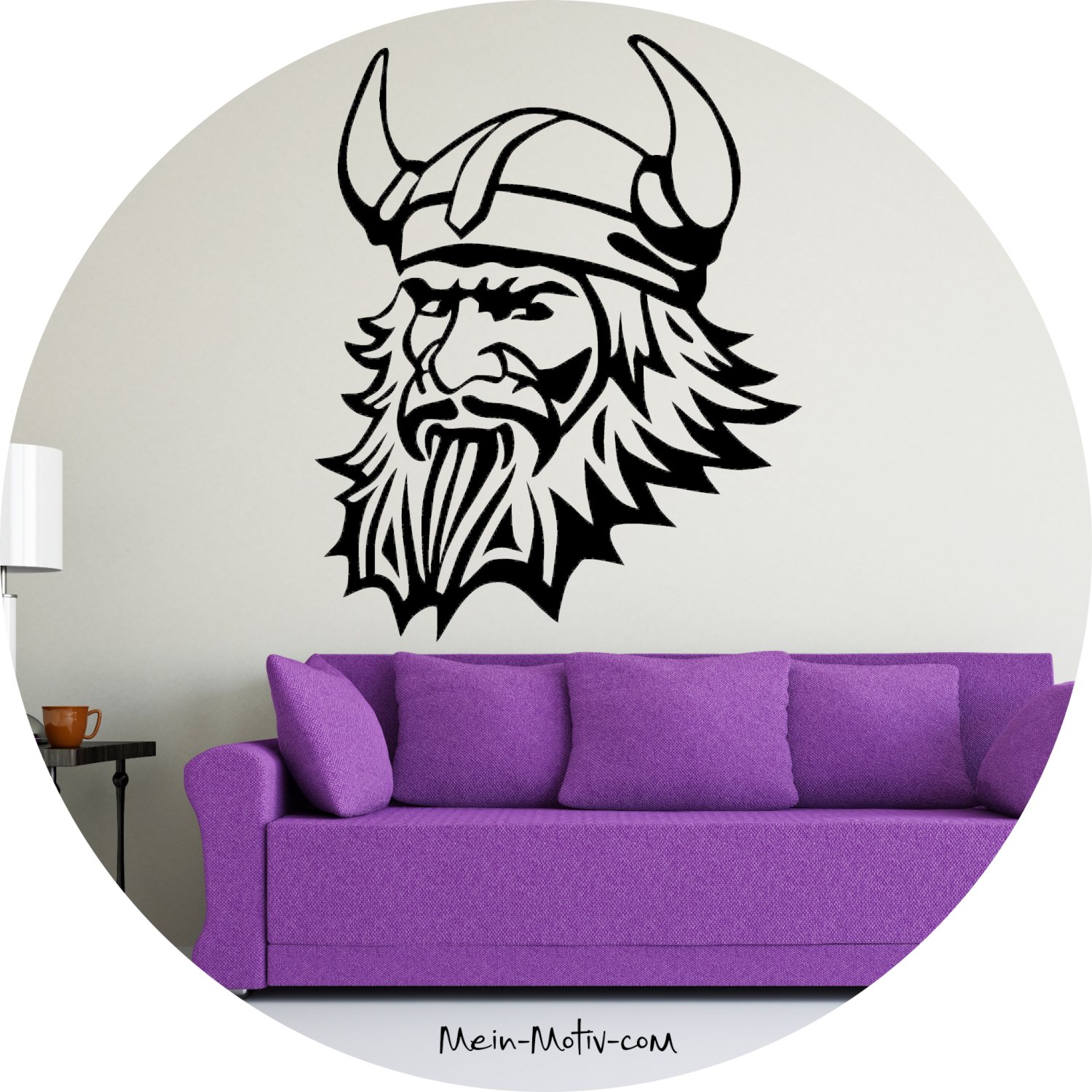 Wandtattoo Wikinger mit Helm