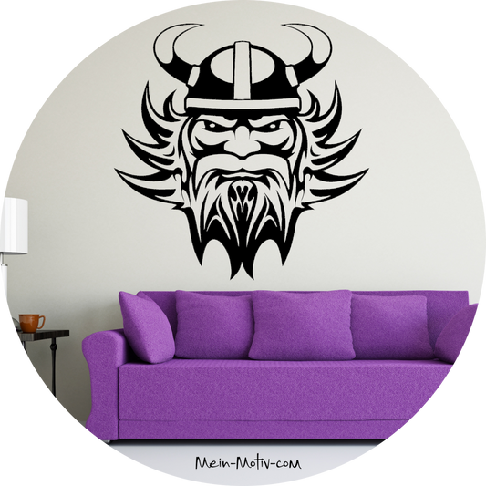Wandtattoo Wikinger mit Tribal