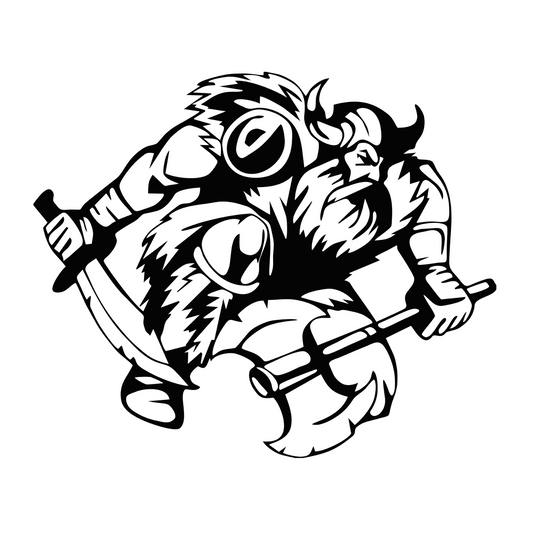 Wandtattoo Wikinger mit Axt und Schwert