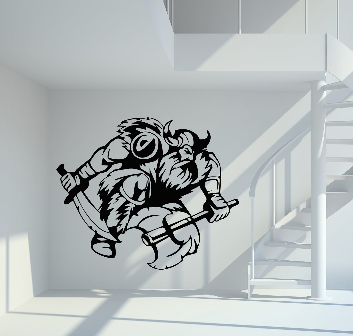 Wandtattoo Wikinger mit Axt und Schwert