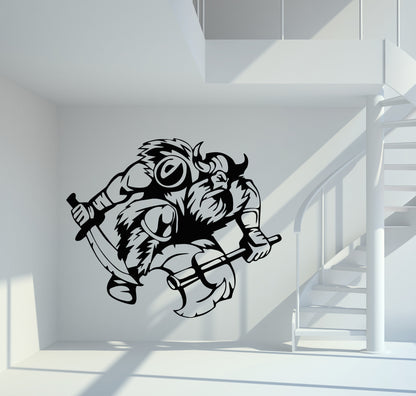 Wandtattoo Wikinger mit Axt und Schwert