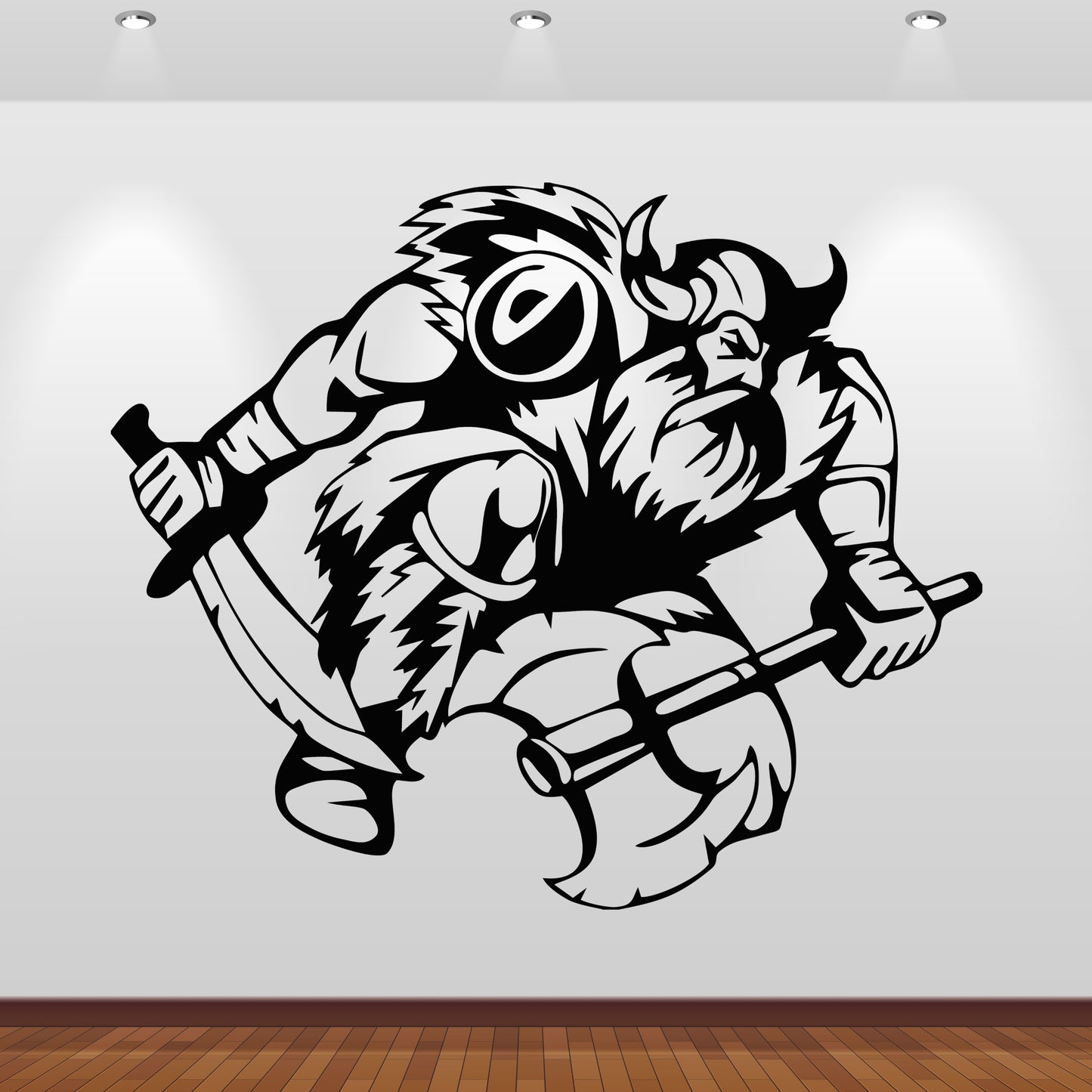 Wandtattoo Wikinger mit Axt und Schwert