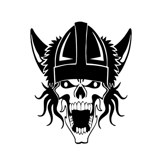 Wandtattoo Wikinger Totenkopf
