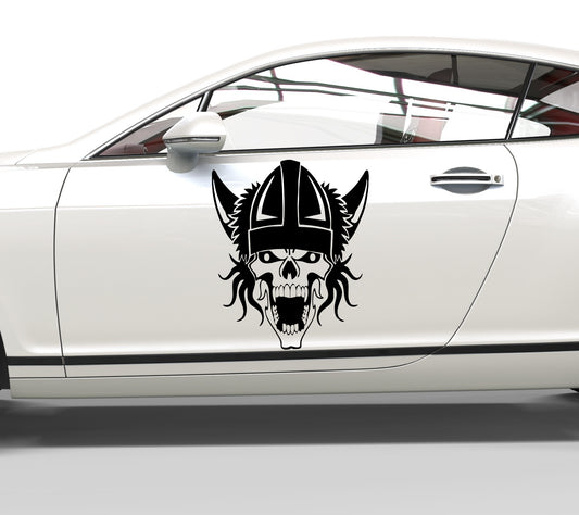 Autoaufkleber Wikinger Totenkopf