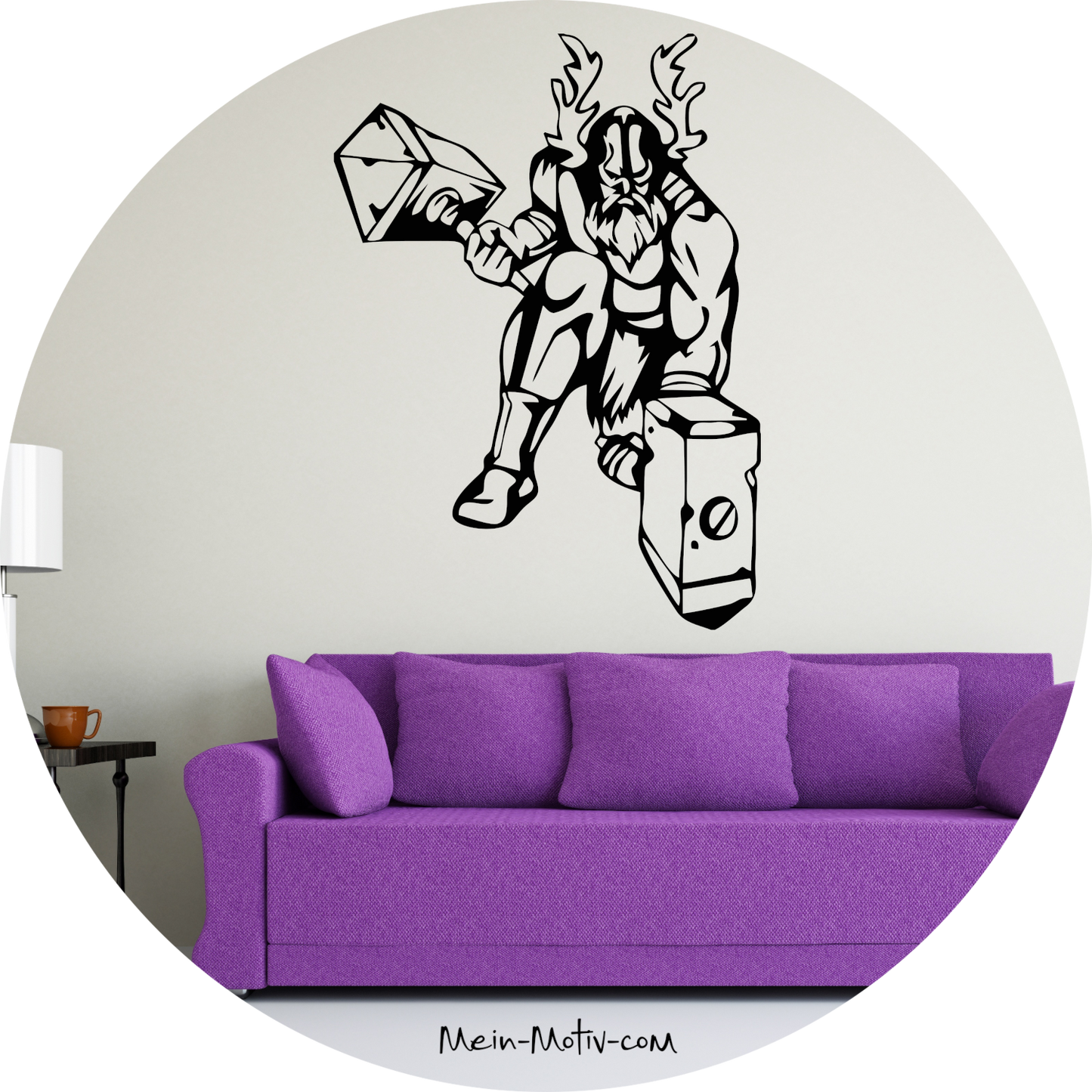 Wandtattoo Wikinger mit Thors Hammer