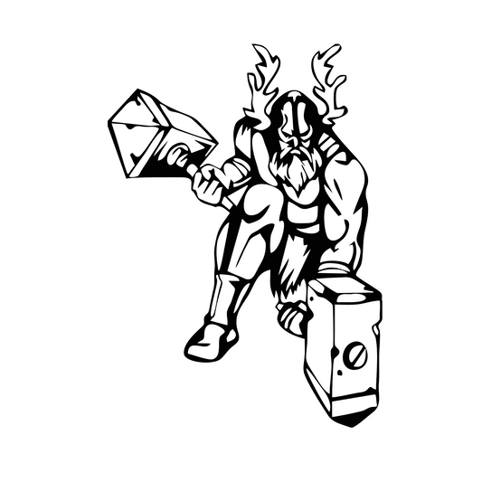 Wandtattoo Wikinger mit Thors Hammer