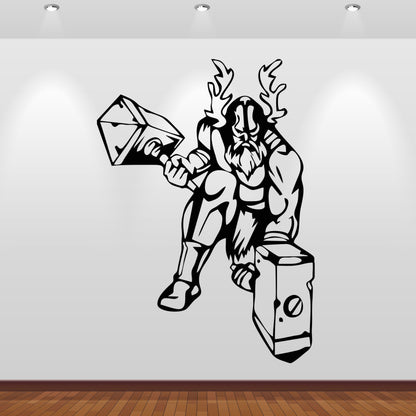 Wandtattoo Wikinger mit Thors Hammer
