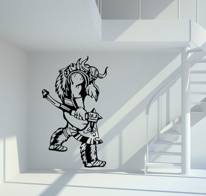 Wandtattoo Wikinger mit Streitaxt