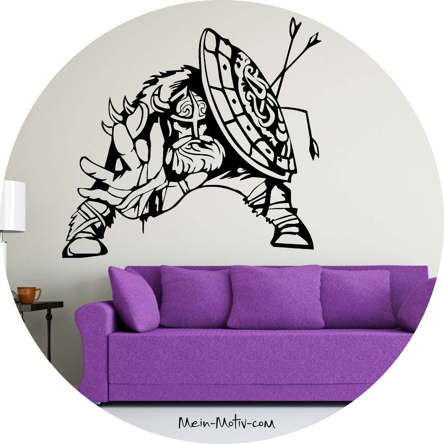 Wandtattoo Wikinger mit Schild