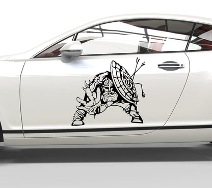 Autoaufkleber Wikinger mit Schild