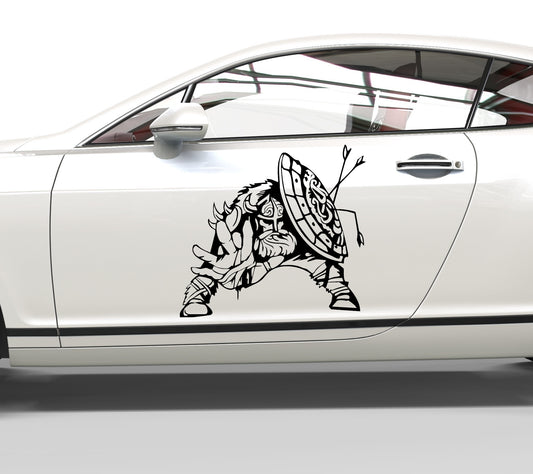 Autoaufkleber Wikinger mit Schild