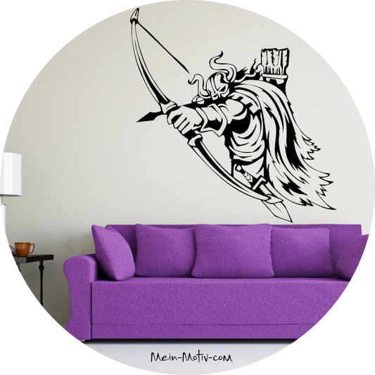 Wandtattoo Wikinger Bogenschütze