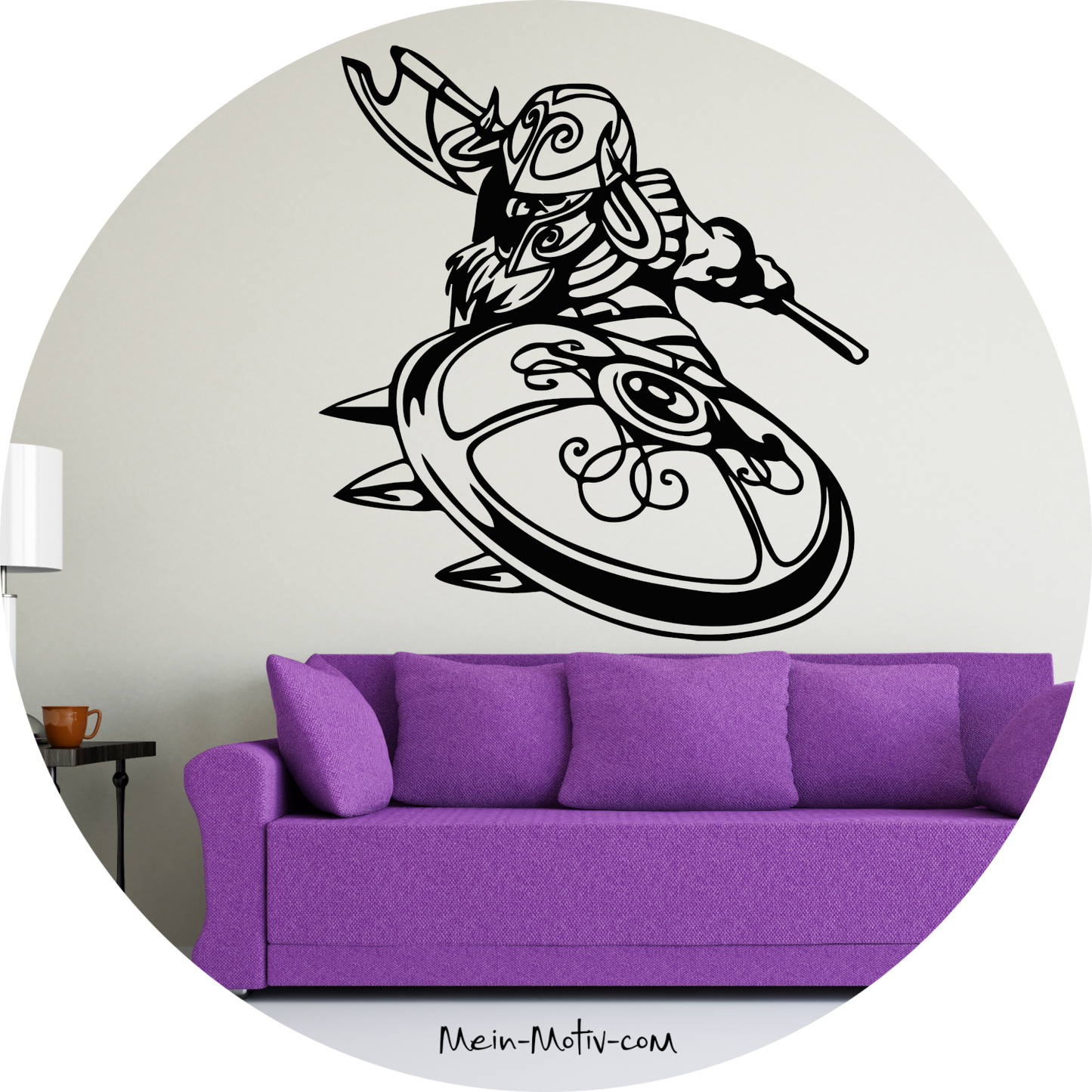 Wandtattoo Wikinger mit Schild und Axt