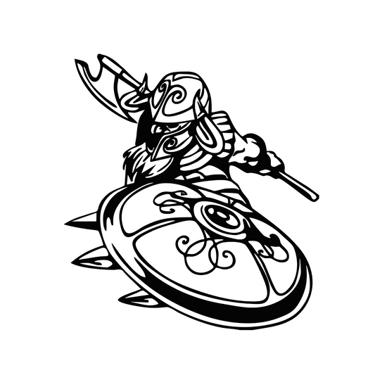 Wandtattoo Wikinger mit Schild und Axt